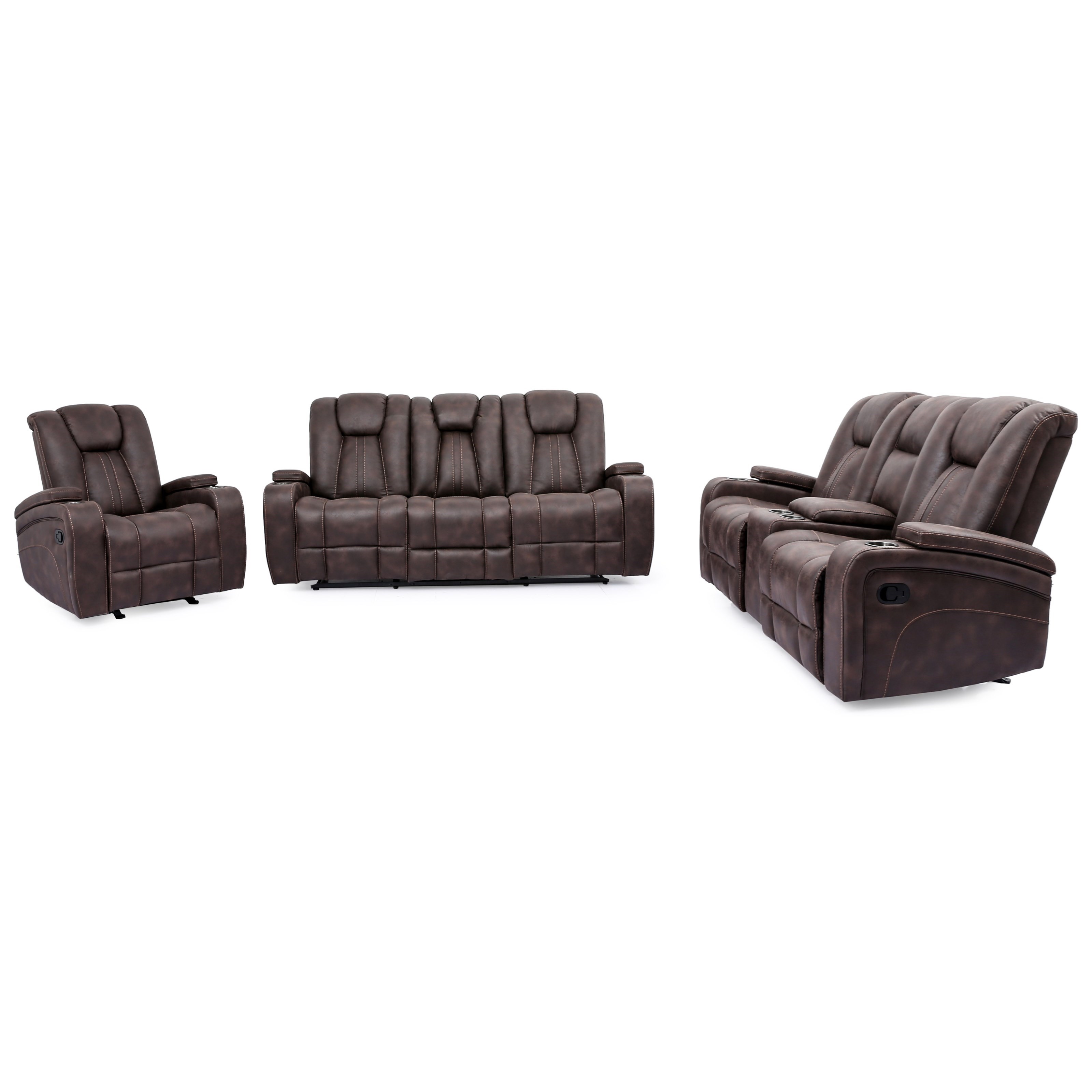 Cheers 9990M X9990BML22K+HCE DUAL GLIDER RECLINING LOVESEAT WITH